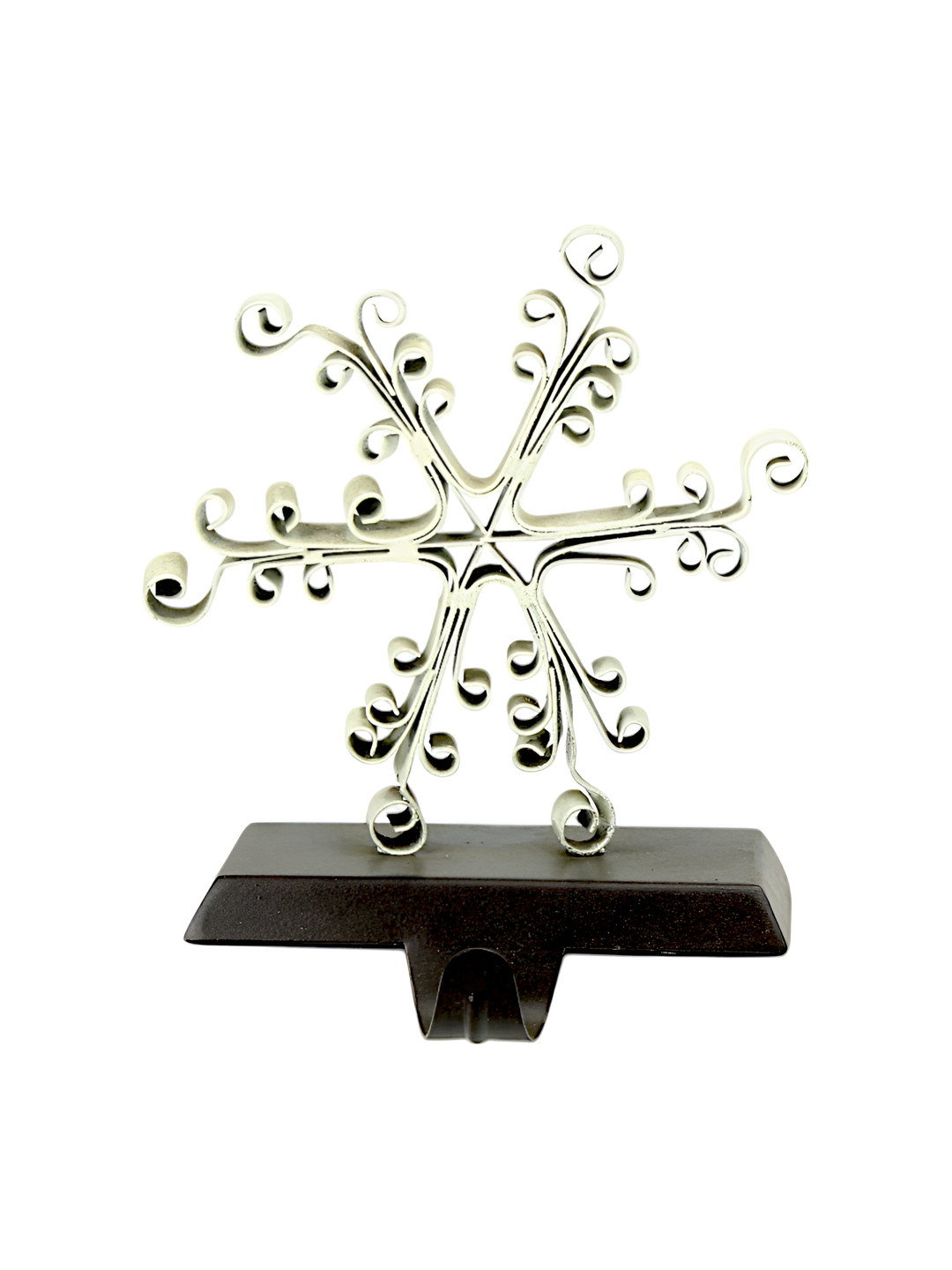 Hind Decor White and Black Textured Metallic Stocking Holder