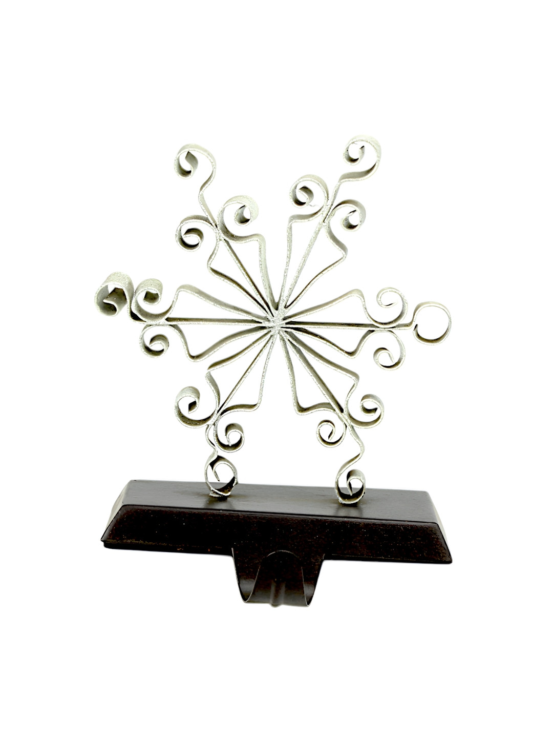 Hind Decor Silver-Toned and Brown Metallic Stocking Holder