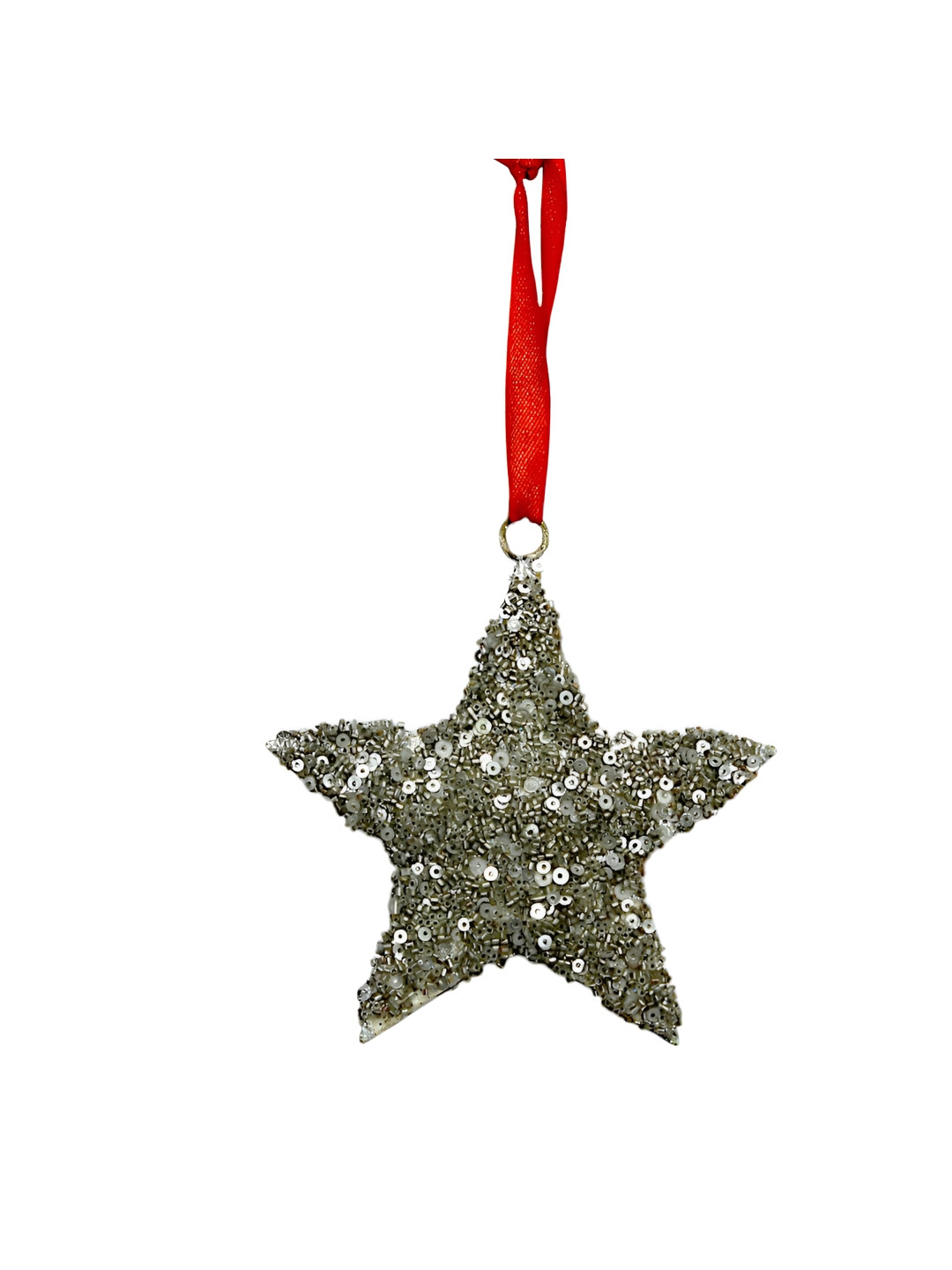 Hind Decor Silver-Toned Textured Hanging Christmas Star