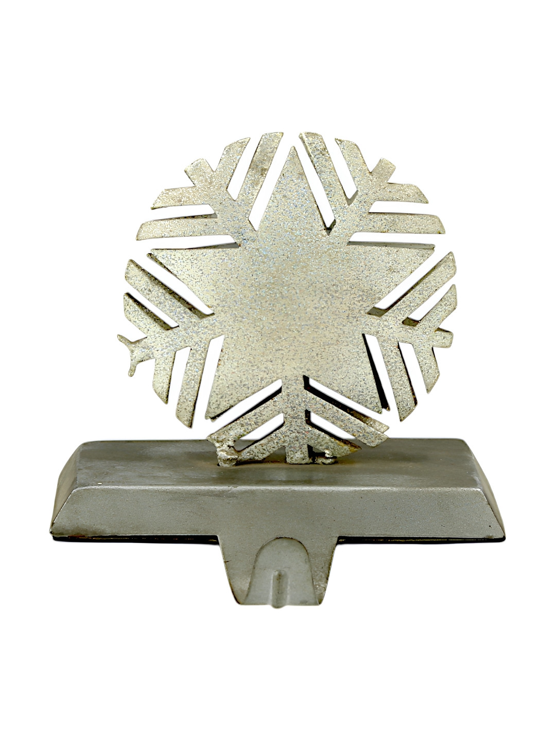 Hind Decor White Christmas Star Metal Stocking Holder