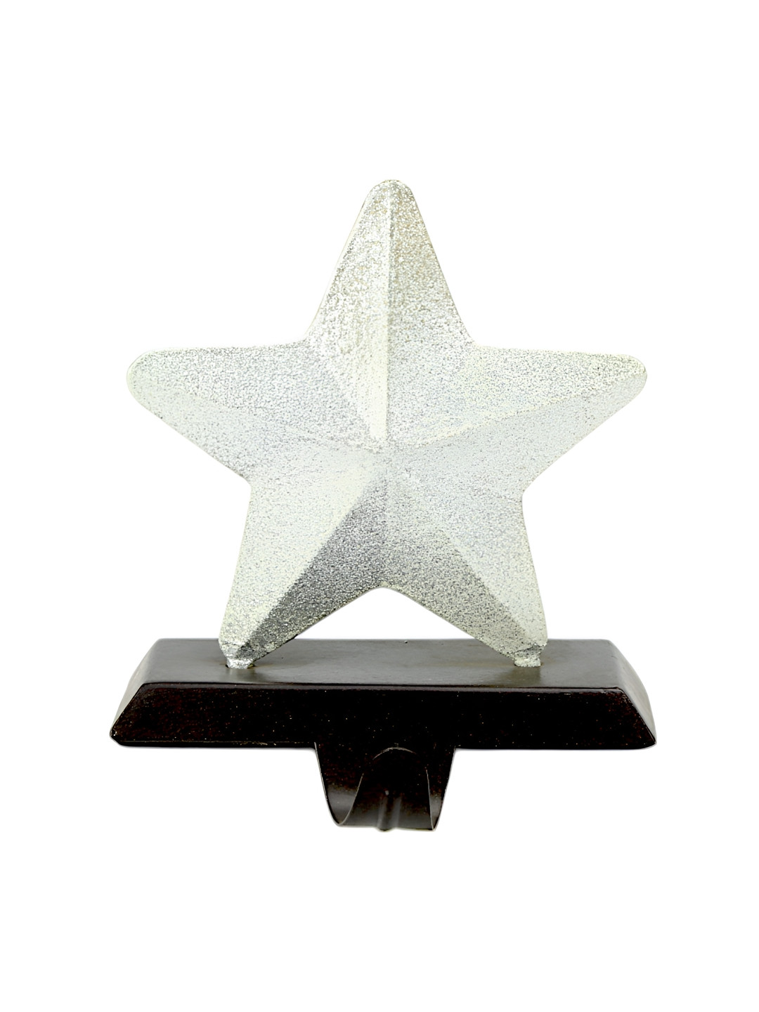Hind Decor White & Black Glossy Star Stocking Holder