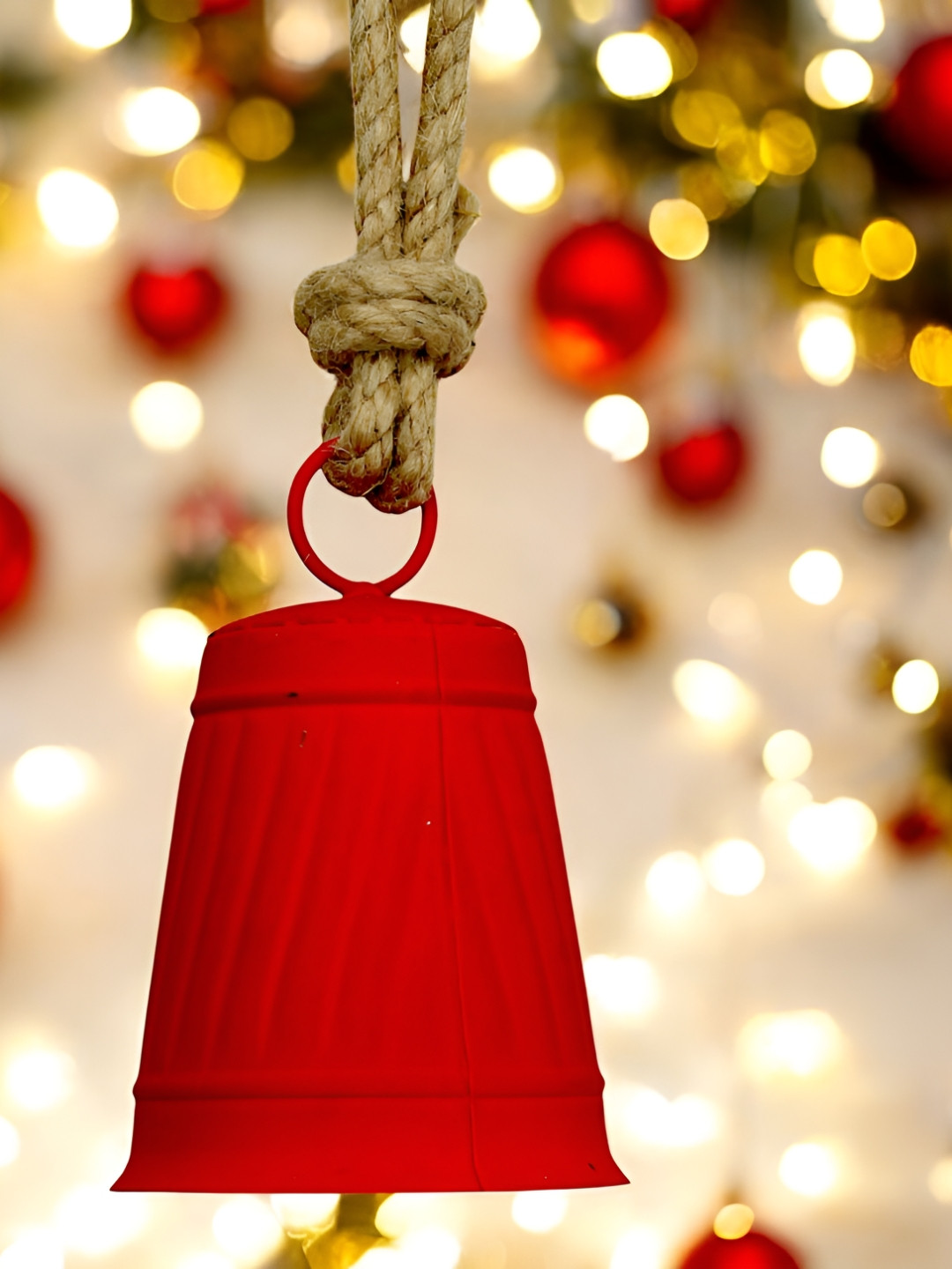 Hind Decor Red Textured  Hanging Bell