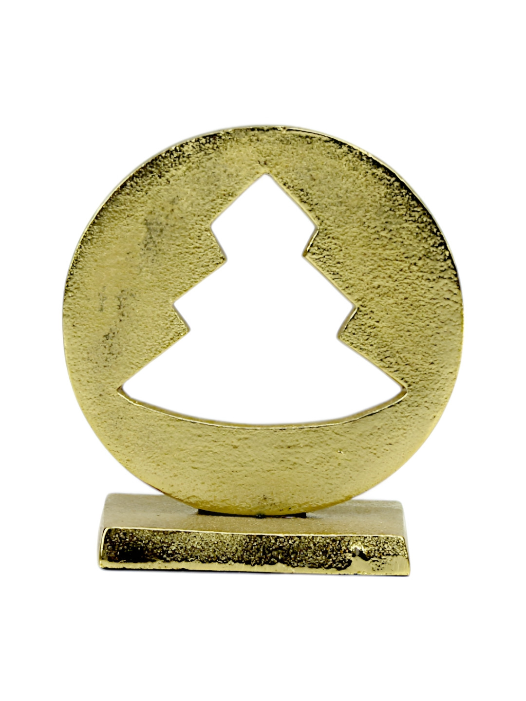 Hind Decor Hollow Star in Circle Gold Metal Metallic Living Room Hand-Crafted Small Showpiece - 5.5 Inches