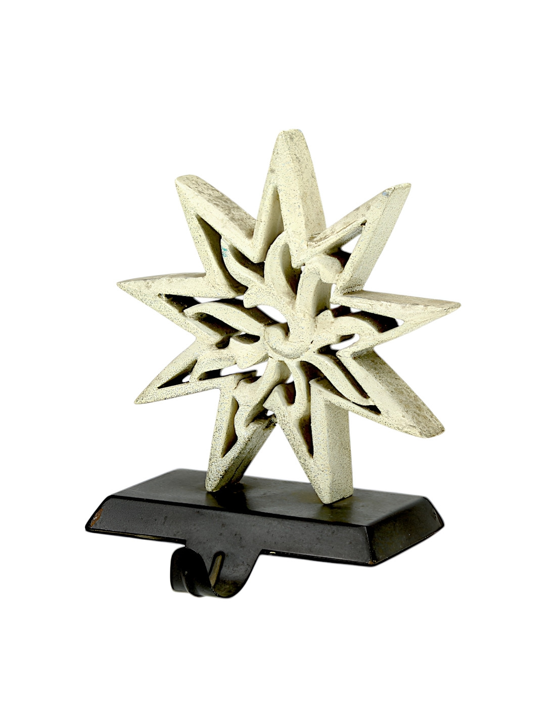 Hind Decor White & Black Metallic Star Shape Stocking Holder
