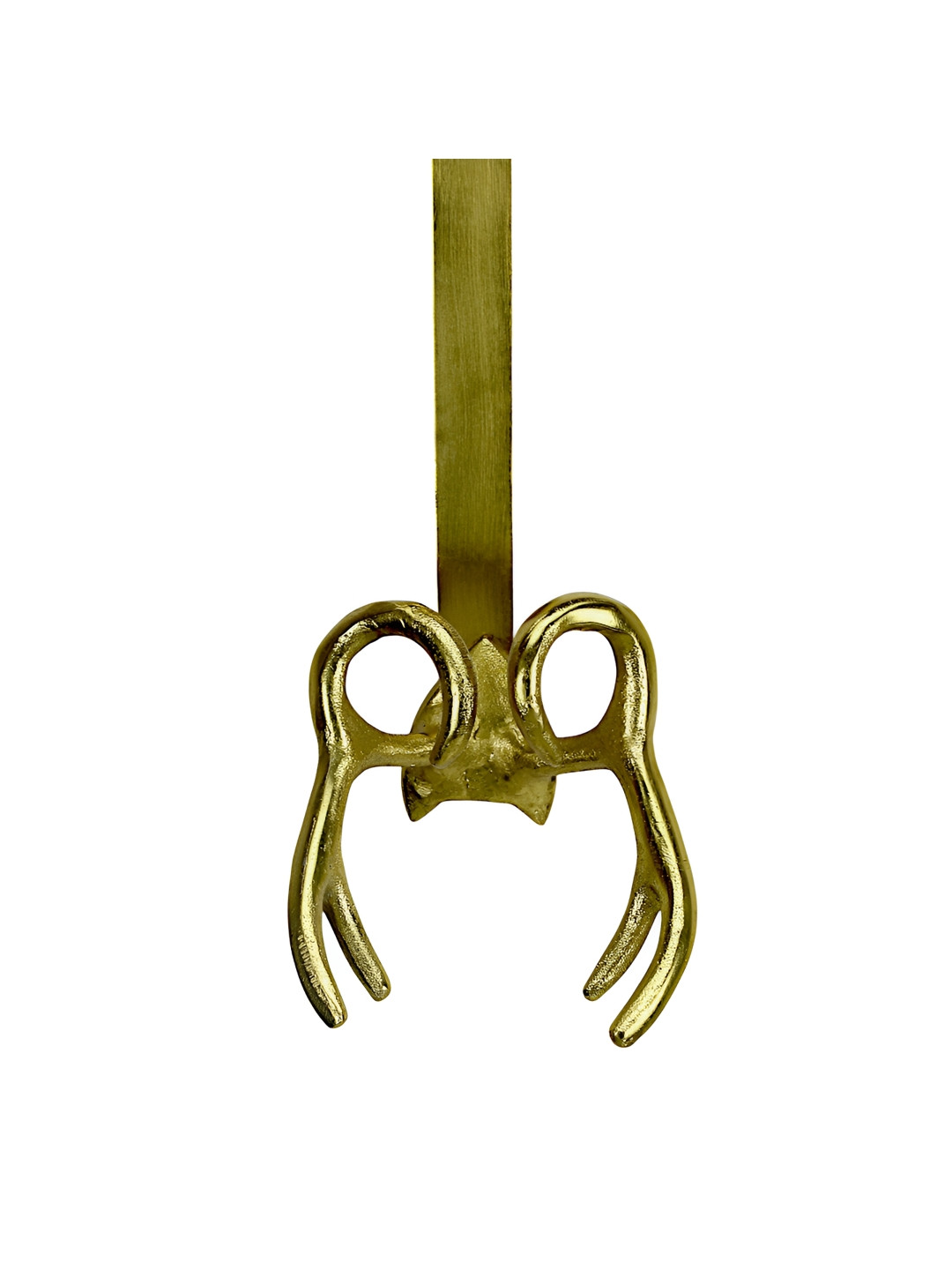 Hind Decor Gold Toned Reindeer Horn Shape Christmas Stocking Holder