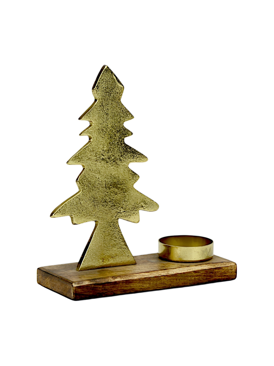 Hind Decor Christmas Tree on Base Gold Metal Metallic Living Room Hand-Crafted Medium Showpiece - 7.1 Inches