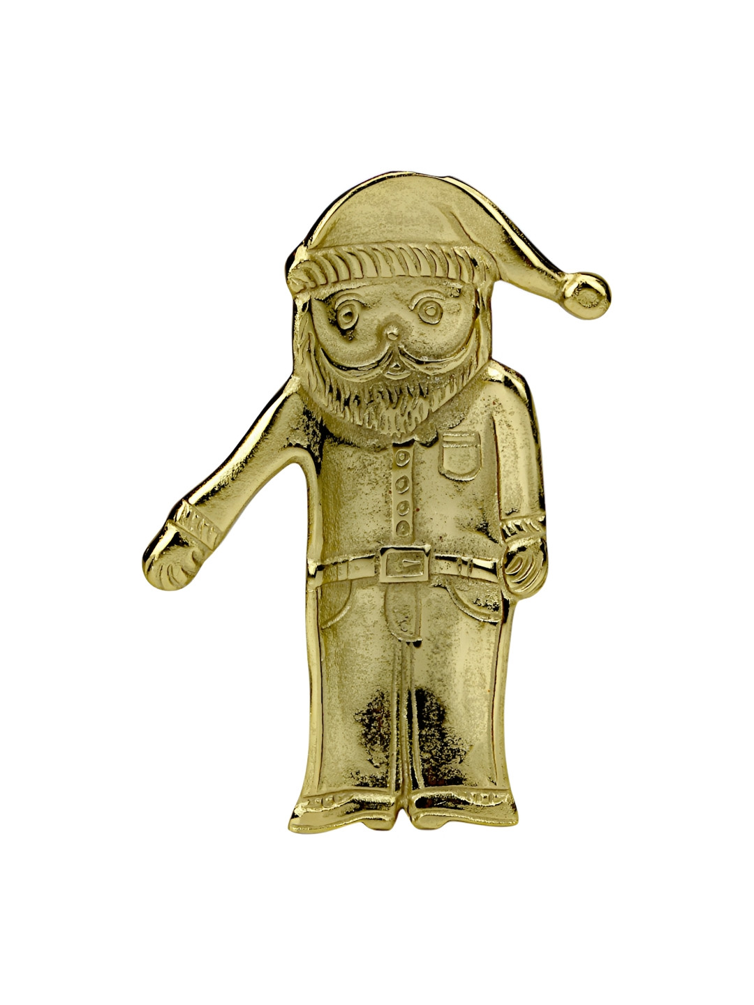 Hind Decor Gold-Toned Textured Aluminum Christmas Santa Claus Tray