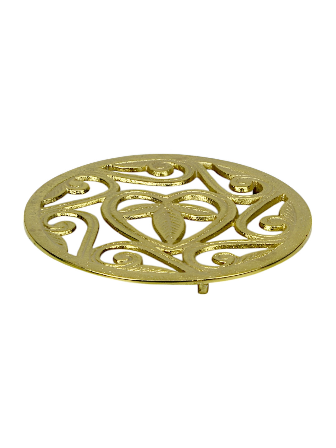 Hind Decor Gold-Toned Textured Christmas Tray Elegant Festive Serving Dish