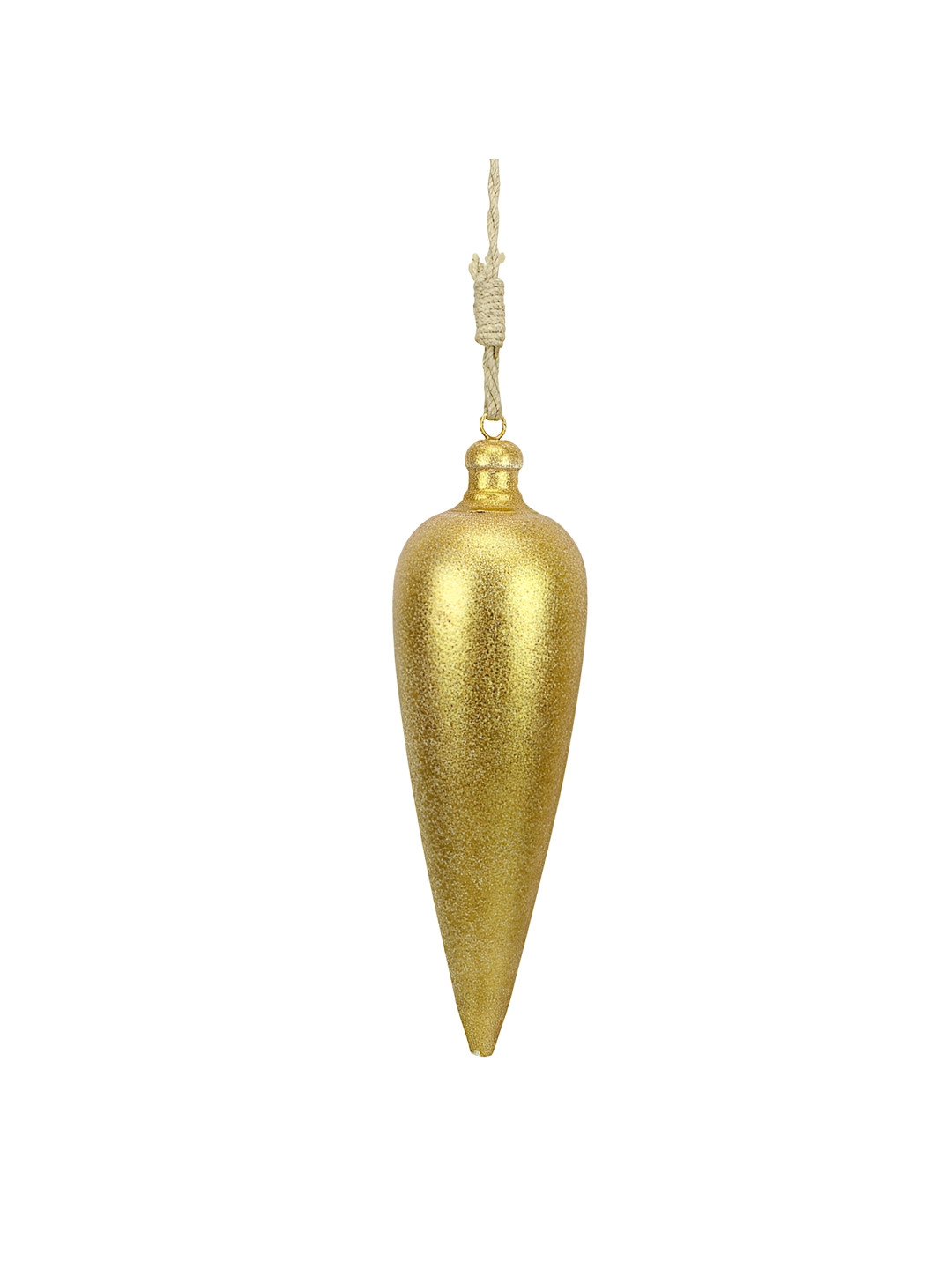 Hind Decor Gold-Toned Textured Metal Hanging Christmas Drop