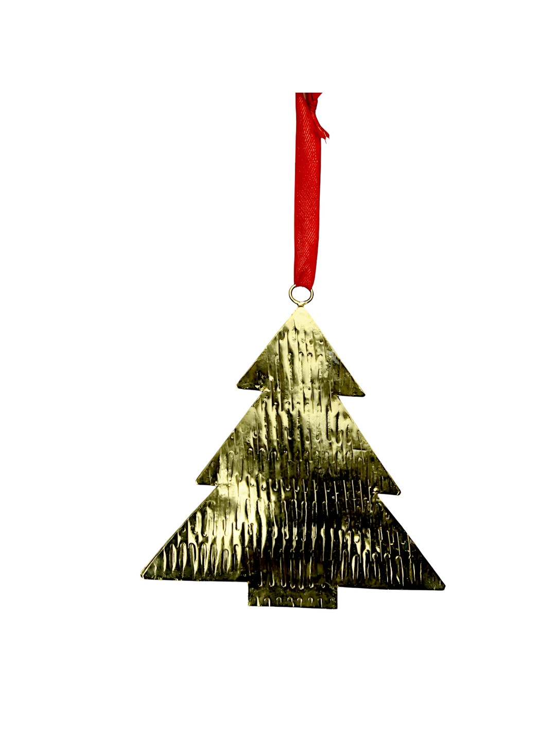 Hind Decor Gold-Toned Textured Hanging Christmas Tree