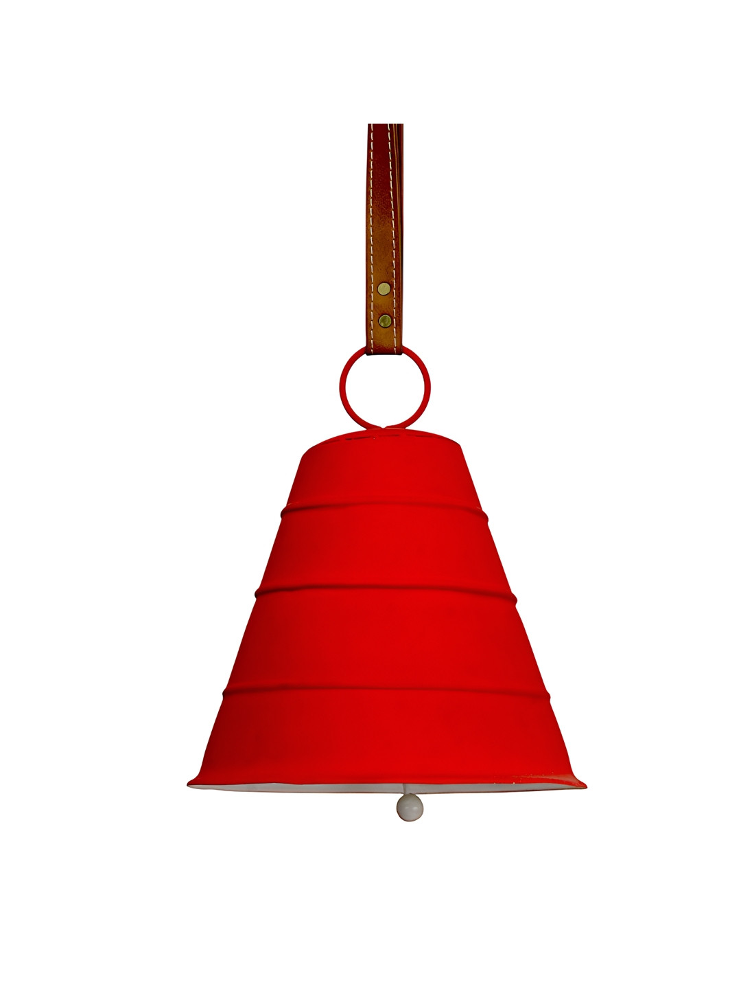 Hind Decor Red Metal Matte Hanging Christmas Bells
