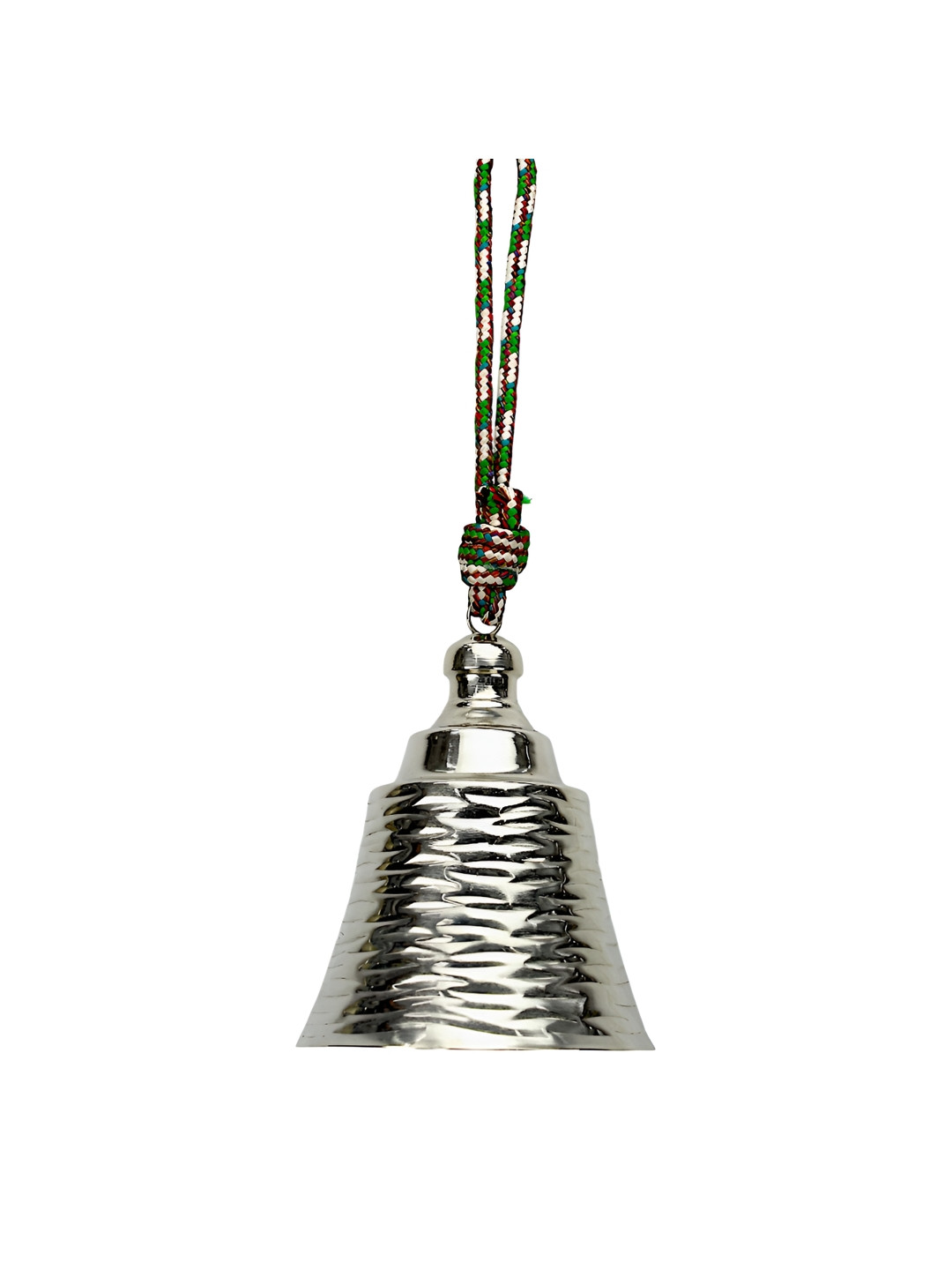 Hind Decor Silver-Toned Hanging Metallic Christmas Bell Festive Decor
