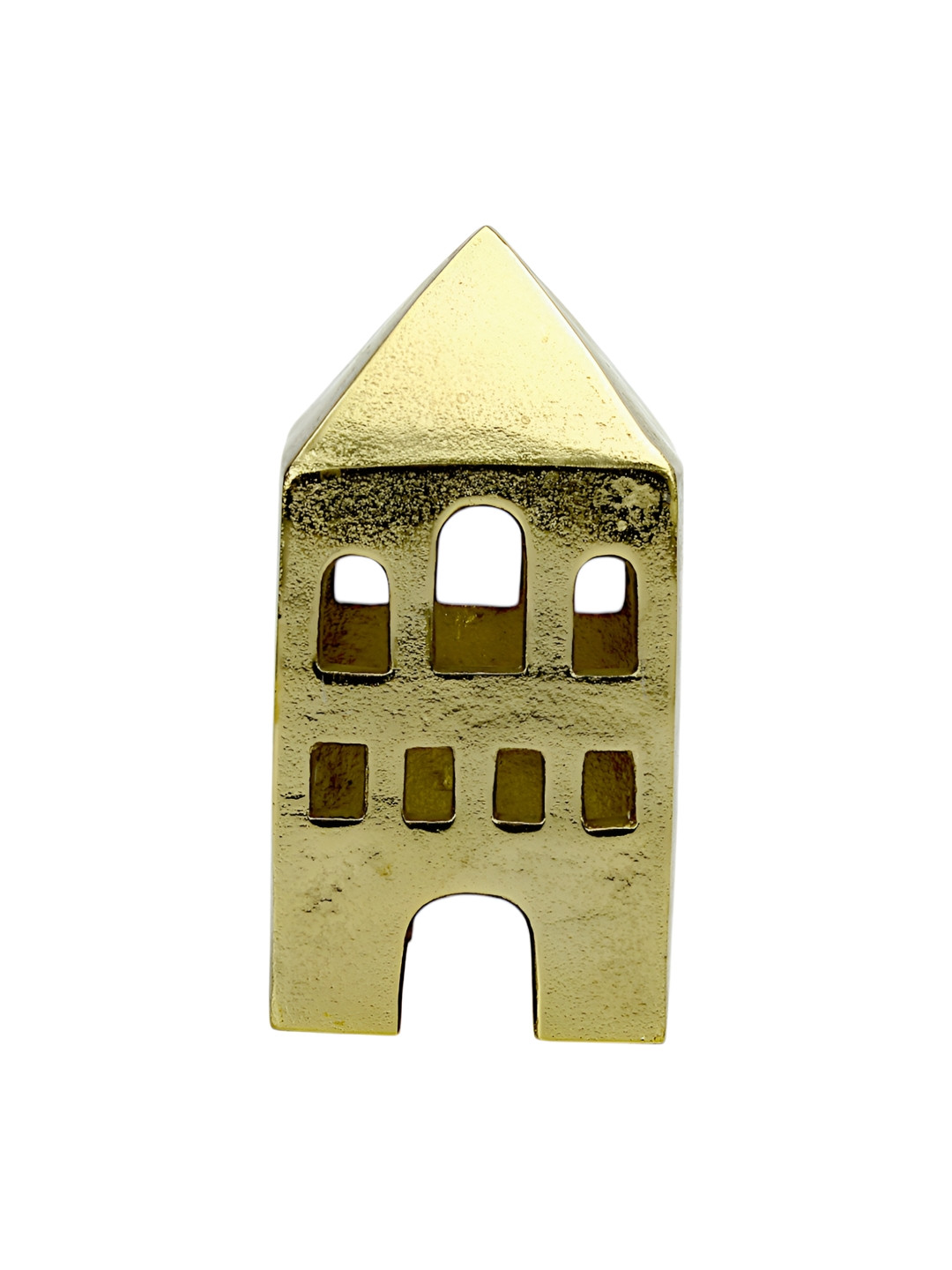 Hind Decor Minimalistic Castle Gold Aluminium Metallic Home Office Hand-Crafted Medium Showpiece - 3.9 Inches