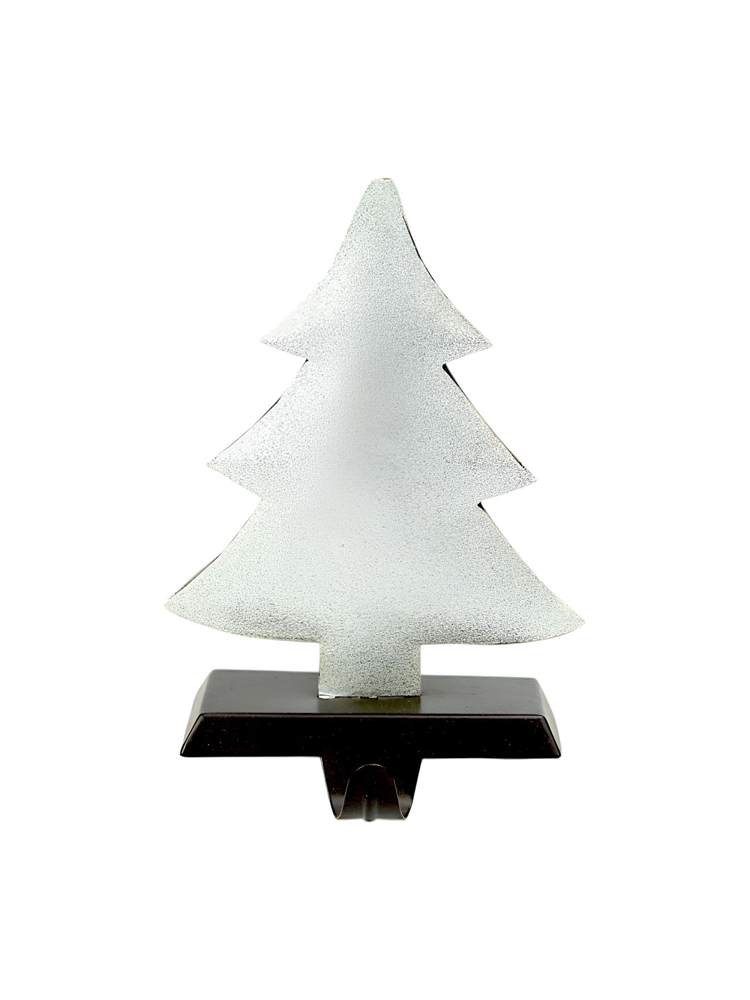 Hind Decor White Metallic Christmas Tree-Shaped Stocking Holder