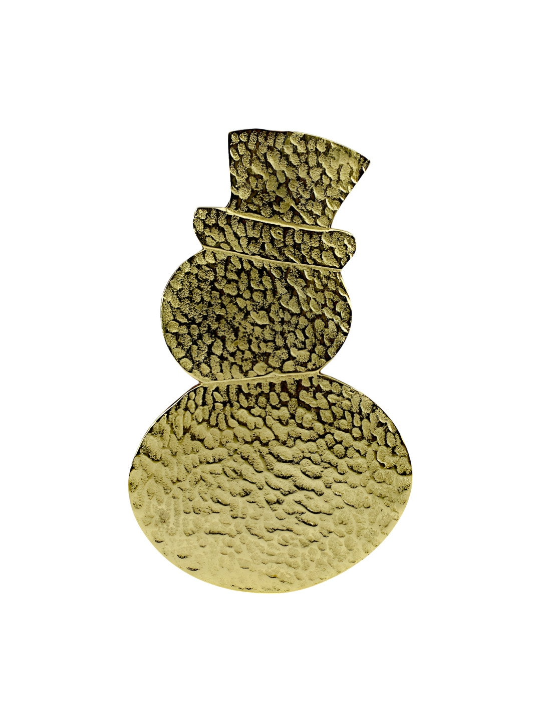 Hind Decor Gold Toned Aluminum Snowman Tray