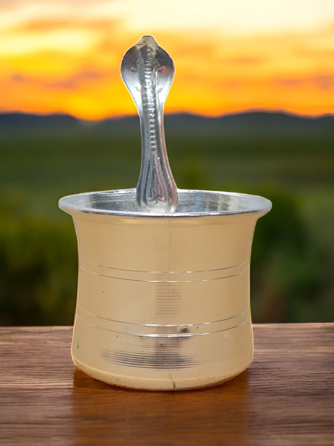 Sigaram Silver-Toned Panchpatre With Uddarane Pooja Essentials