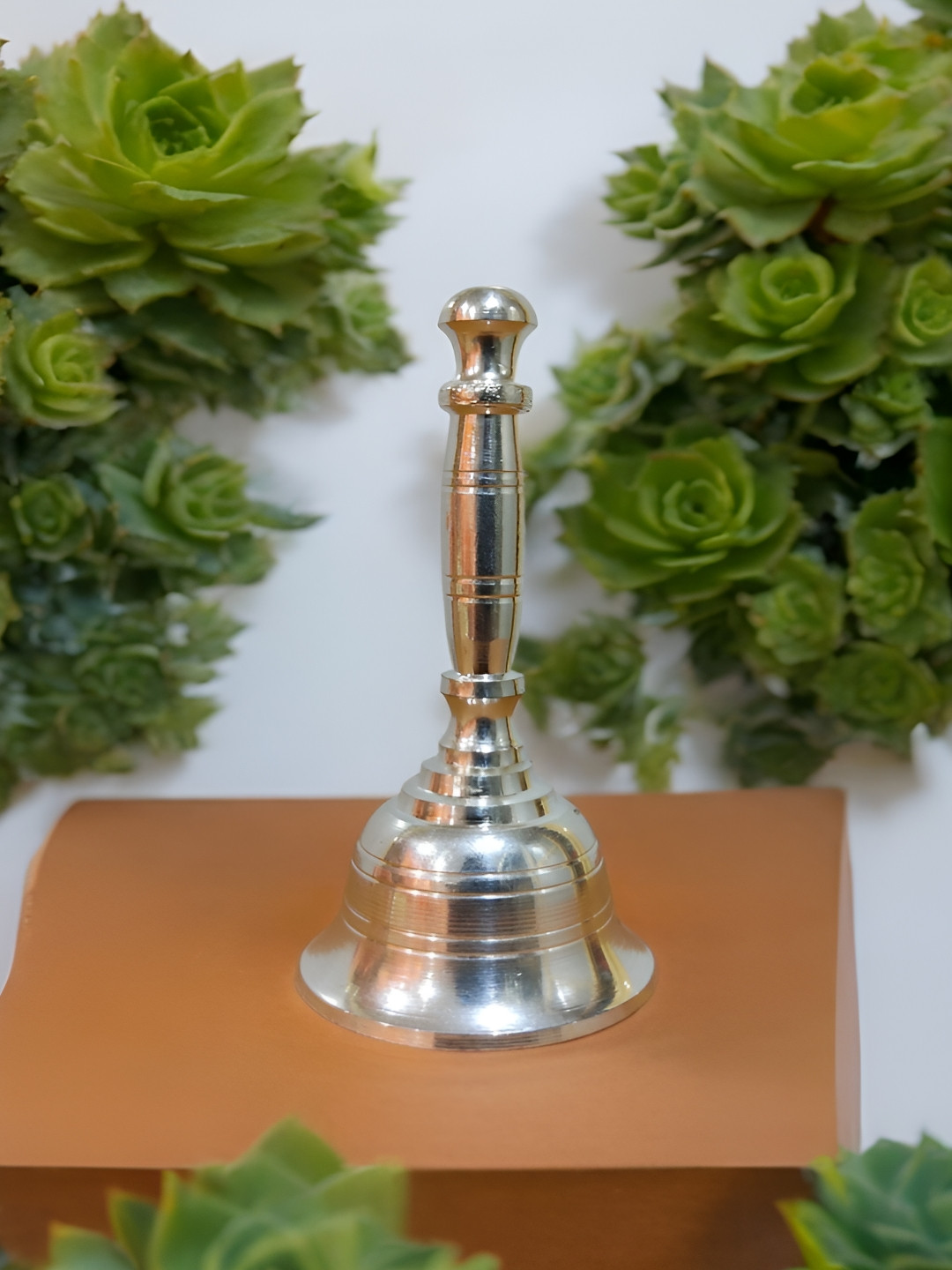 Sigaram Pooja Articles Silver-Toned Pooja Bell For Home Pooja Decore