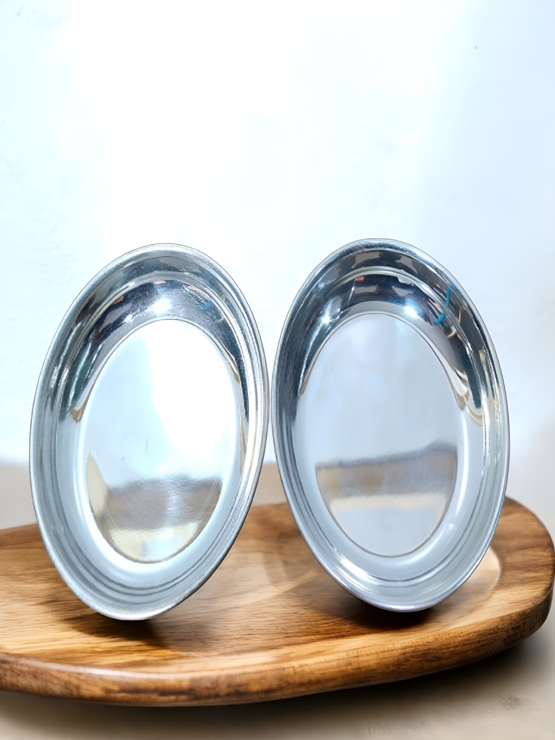 Sigaram Pooja Articles Silver-Toned 2 Pieces German Silver Plates