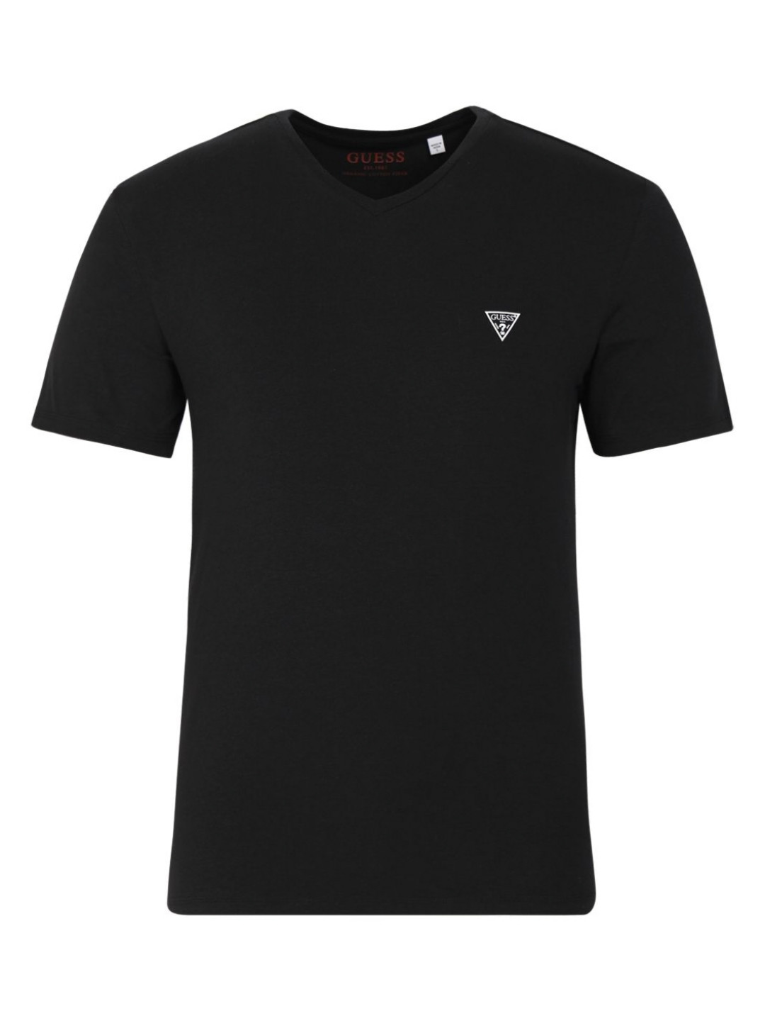 GUESS Men Pack Of 2 Solid Round Neck Cotton T-shirts