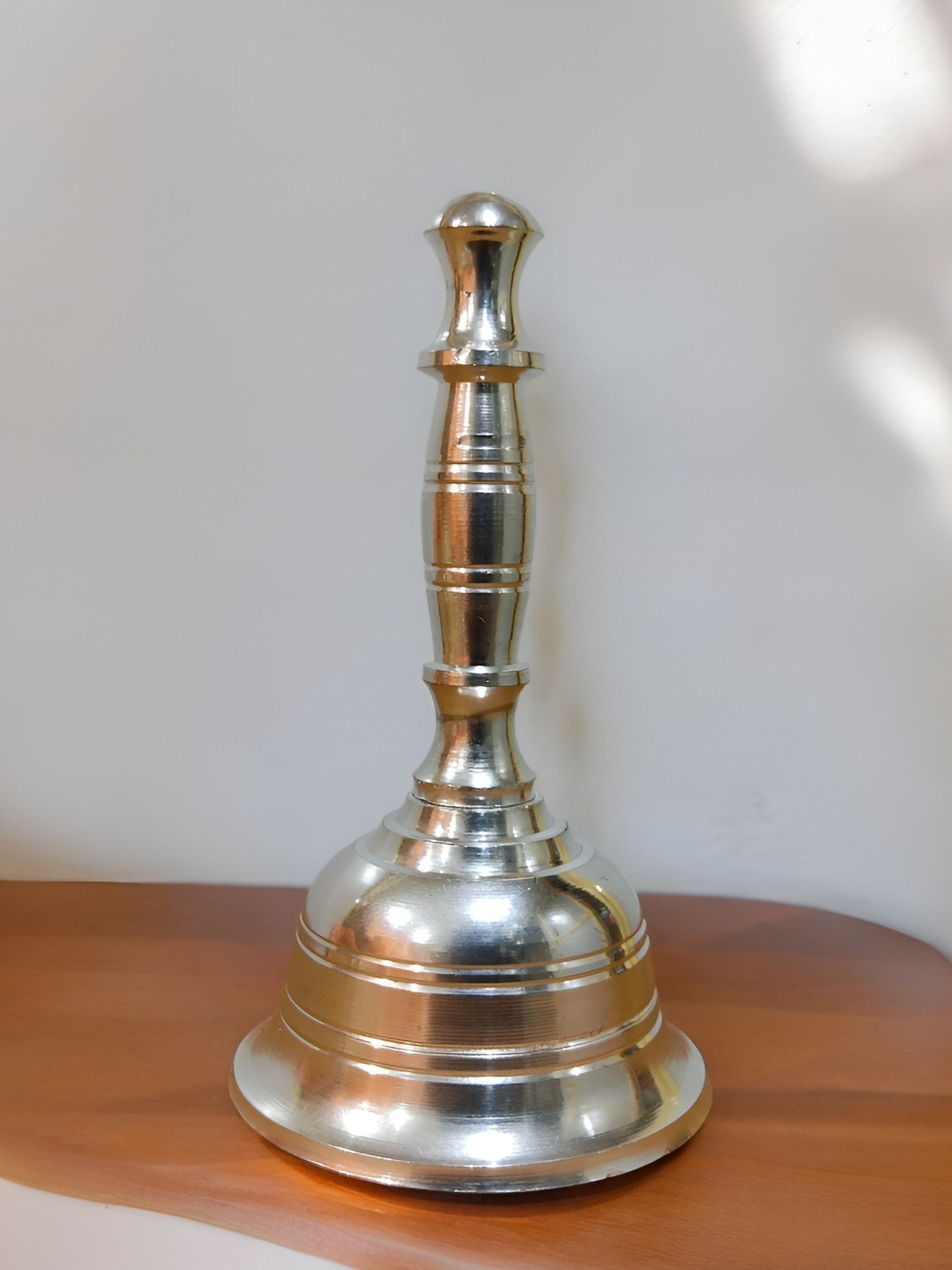 Sigaram Silver-Plated Textured Pooja Bell