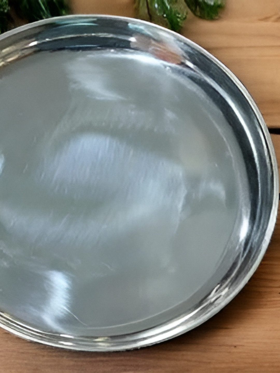 Sigaram Silver-Toned Pure German Silver Plain Pooja Plate Pooja Essentials