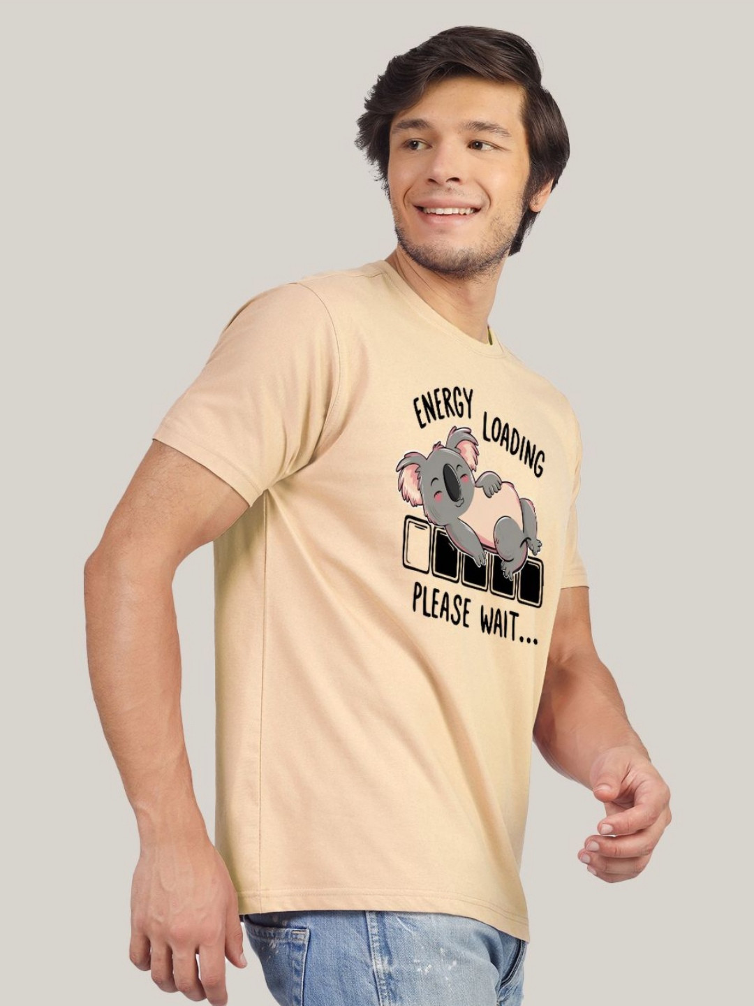 Greylongg Men Yorksteadd 2076 Pug Fawn Typography Printed Round Neck T-shirt