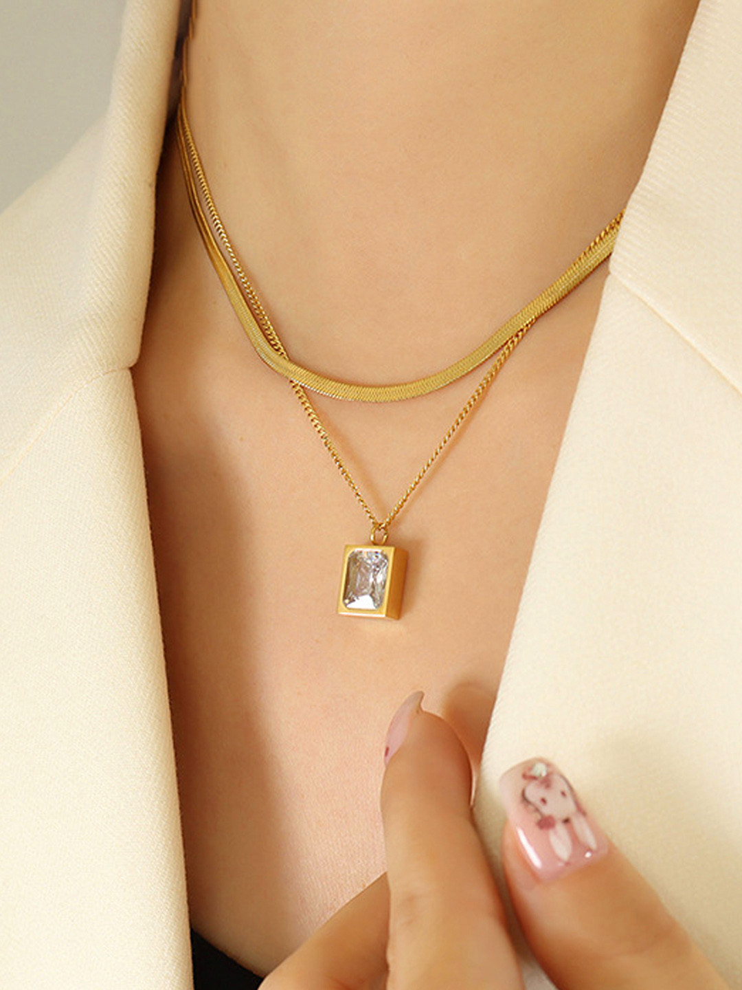 Jewels Galaxy Gold-Plated Layered Necklace