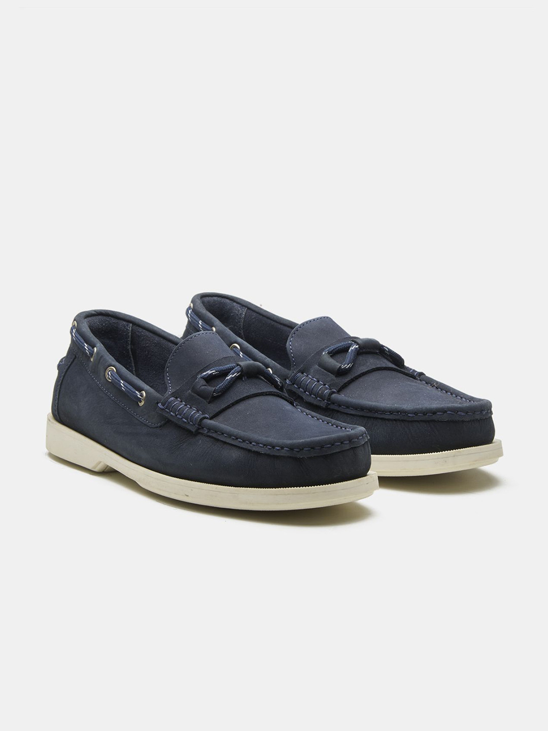 KOZASKO Men Square Toe Nubuck Boat Shoes