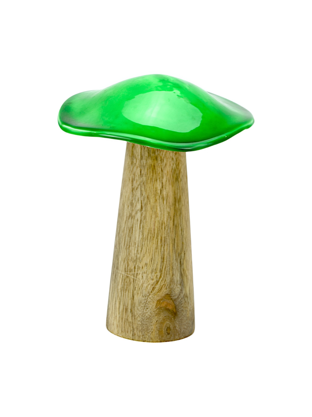 Hind Decor Mushroom Green Wood Natural Living Room Hand-Crafted Small Showpiece - 6.7 Inches