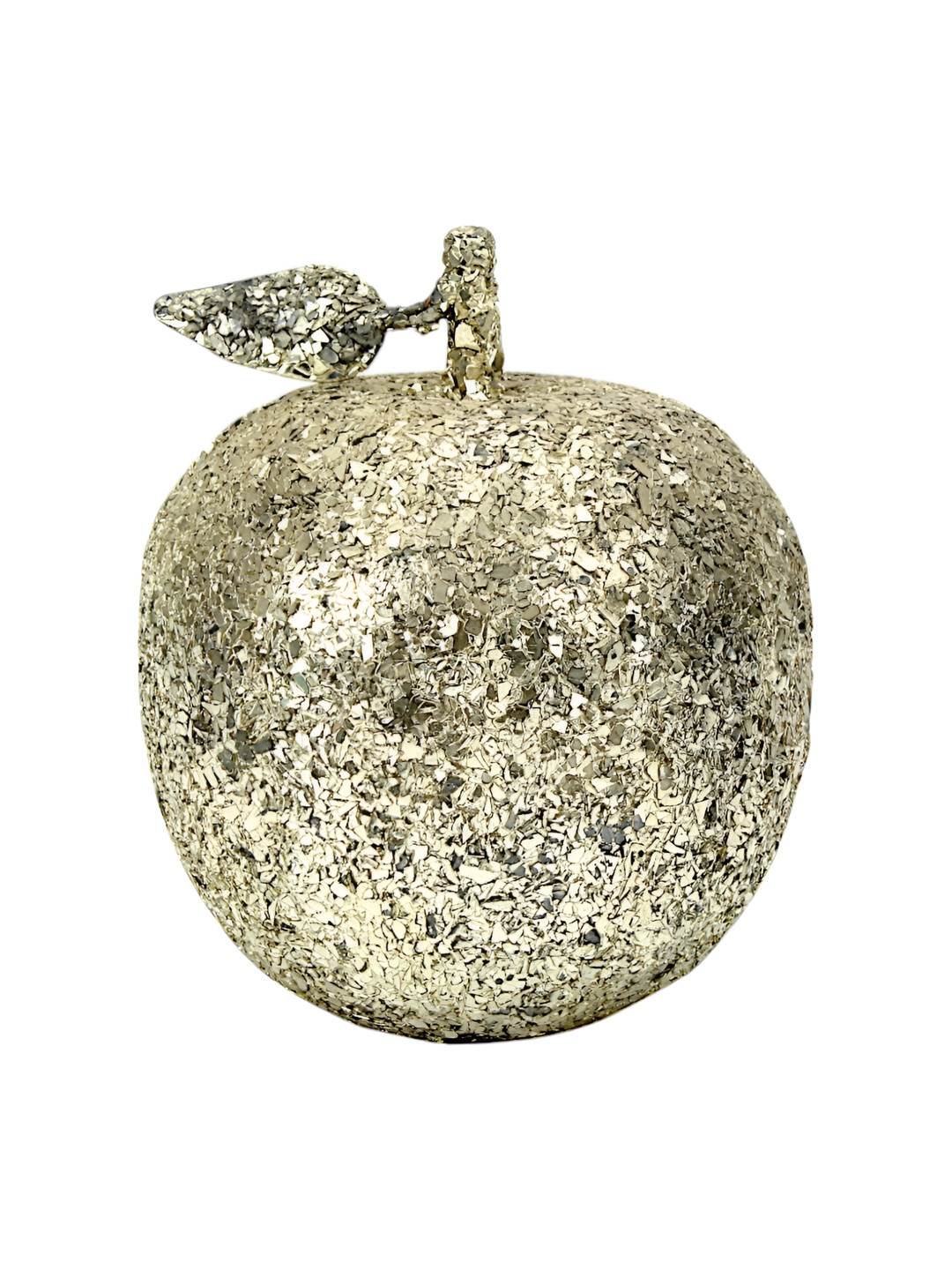 Hind Decor Apple Silver Metal Metallic Home Office Medium Showpiece - 6.3 Inches