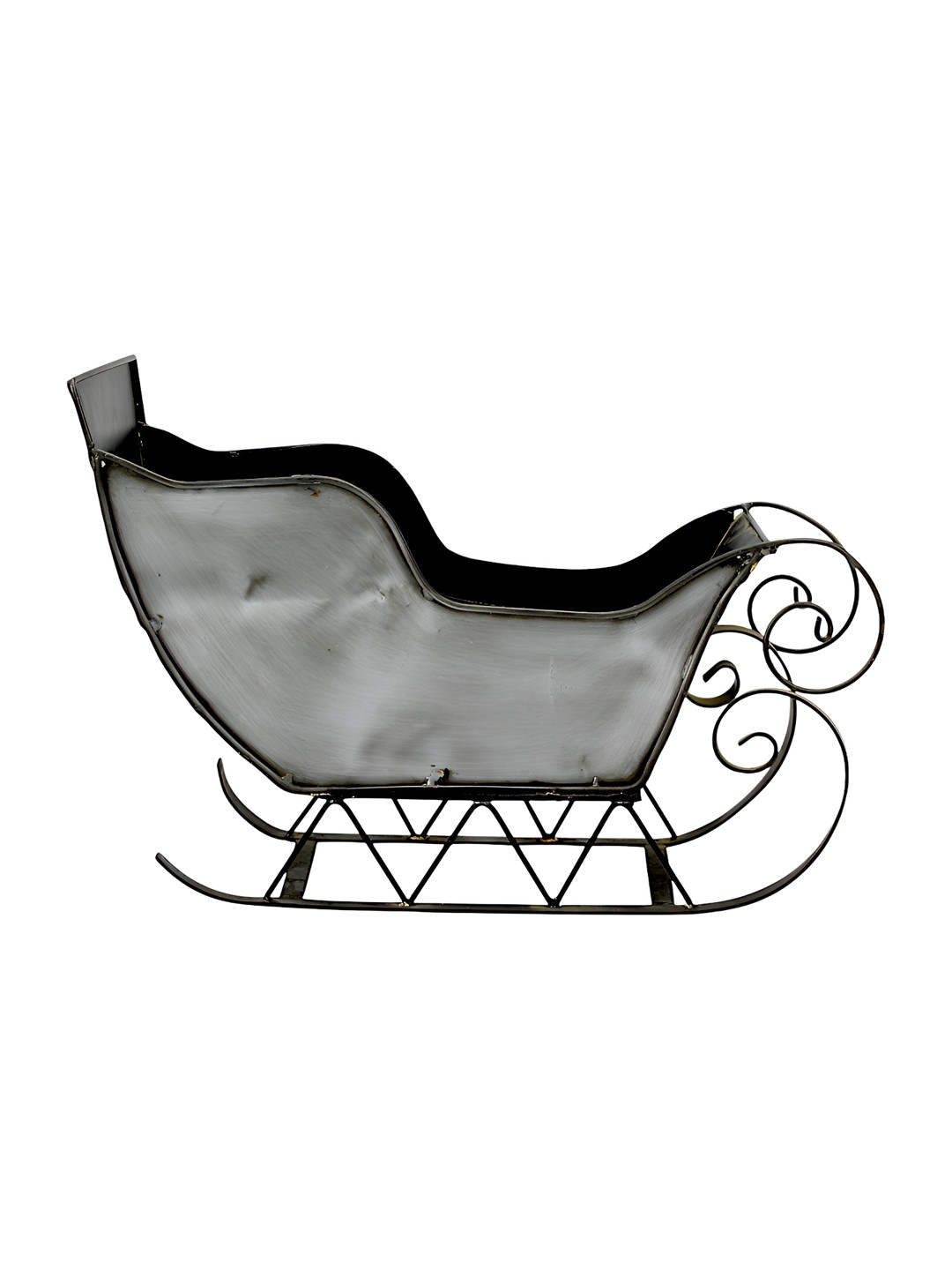Hind Decor Christmas Buggy Black Metal Metallic Living Room Hand-Crafted Medium Showpiece - 8.3 Inches