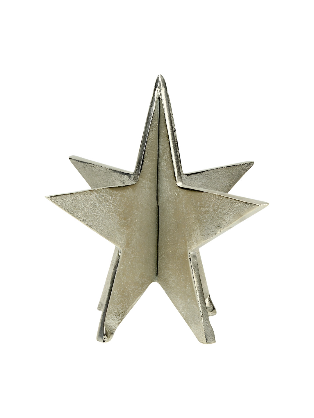 Hind Decor 3D Christmas Star Silver Metal Metallic Living Room Hand-Crafted Small Showpiece - 7.9 Inches
