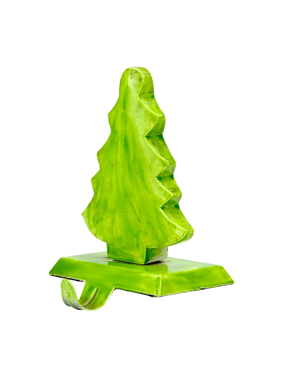 Hind Decor Green Metallic Christmas Tree Stocking Holder