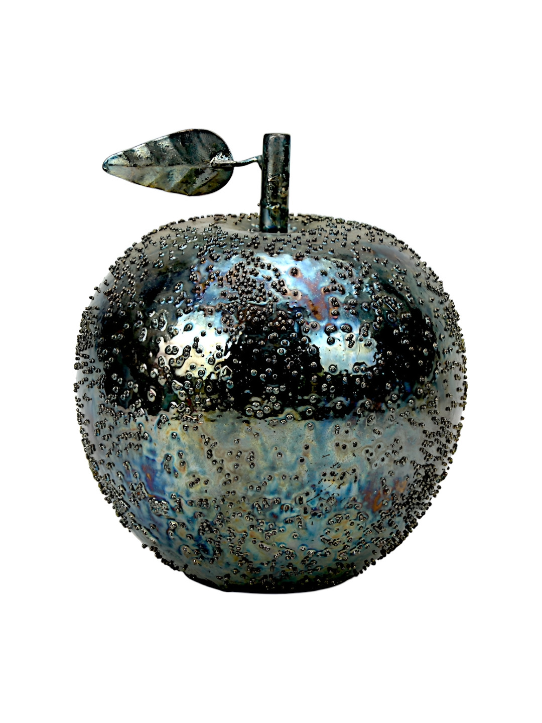 Hind Decor Apple Unique Blue Aluminium Mirrored Dining Room Medium Showpiece - 6.3 Inches