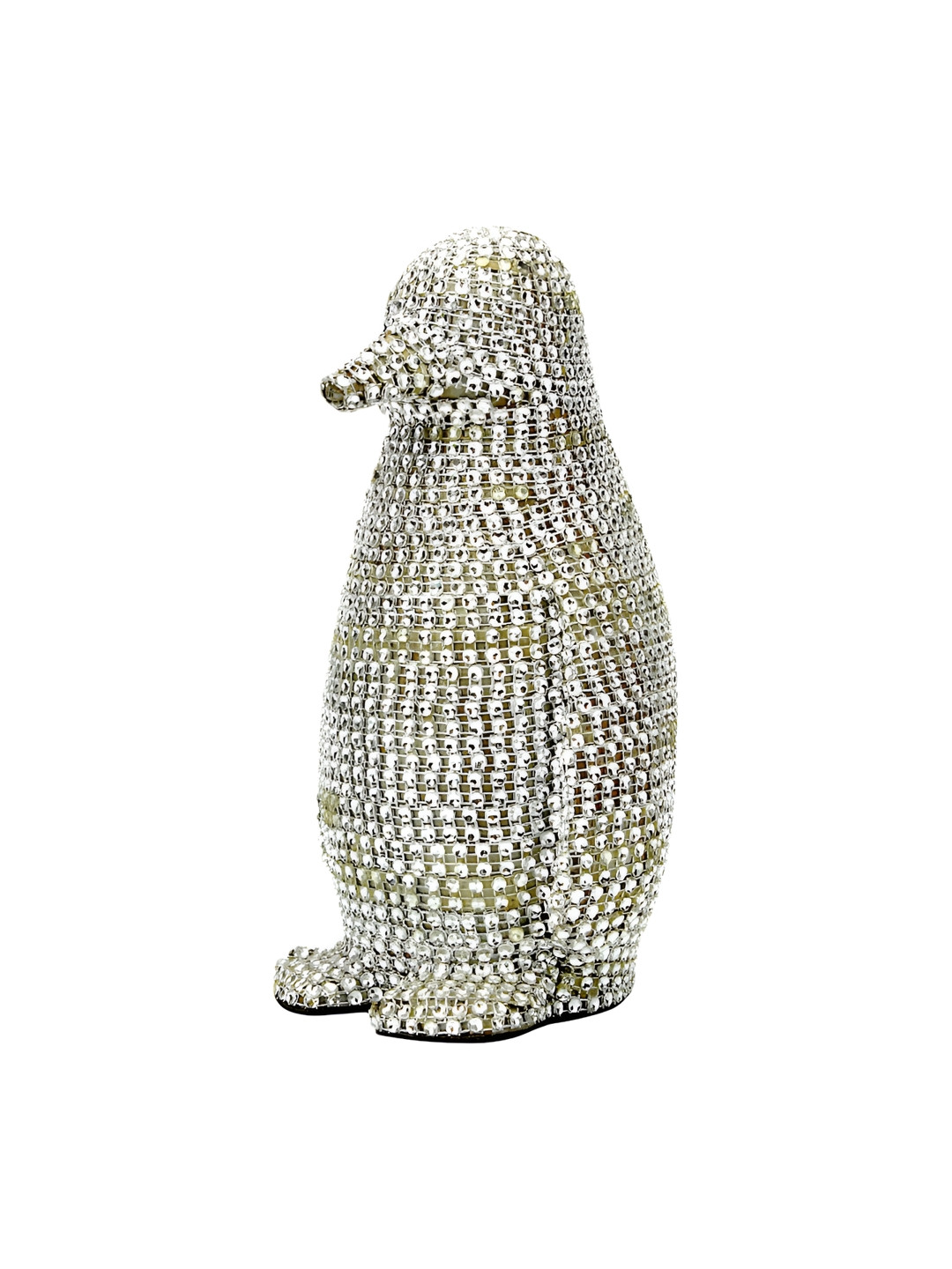 Hind Decor Penguin Silver Metal Metallic Living Room Medium Showpiece -