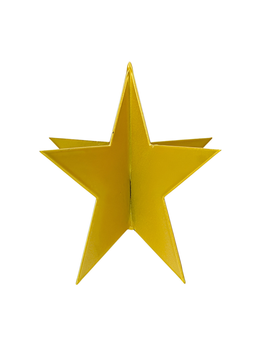 Hind Decor Yellow Metallic Christmas 3D Star Figurine