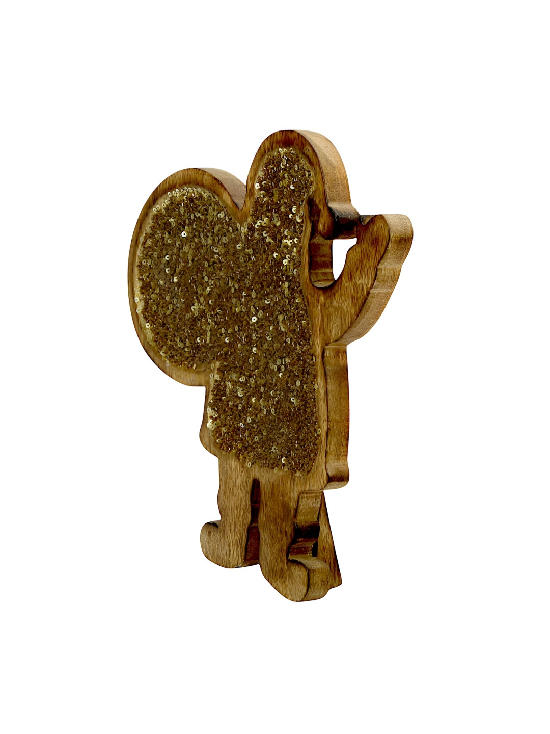 Hind Decor Santa Claus Brown Wood Natural Living Room Hand-Crafted Medium Showpiece - 9.8 Inches