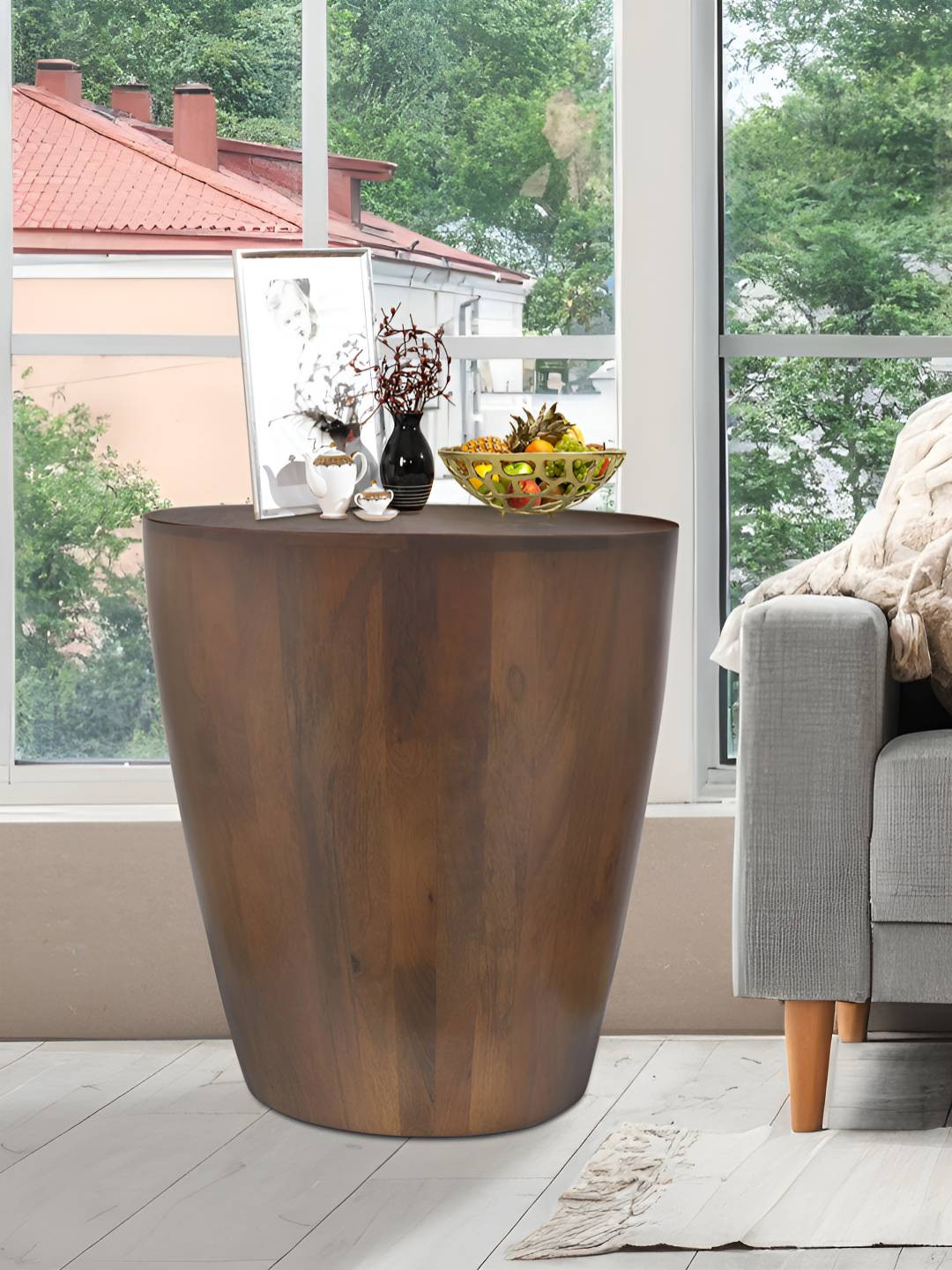 Metalsmith Brown Wooden Oval Shaped Coffee Table