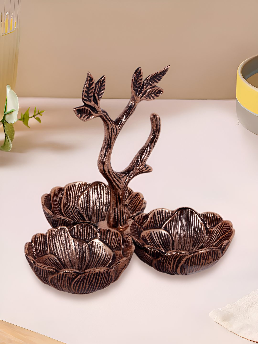 Metalsmith Copper-Toned Textured Metal Easy to Clean Serving Bowl