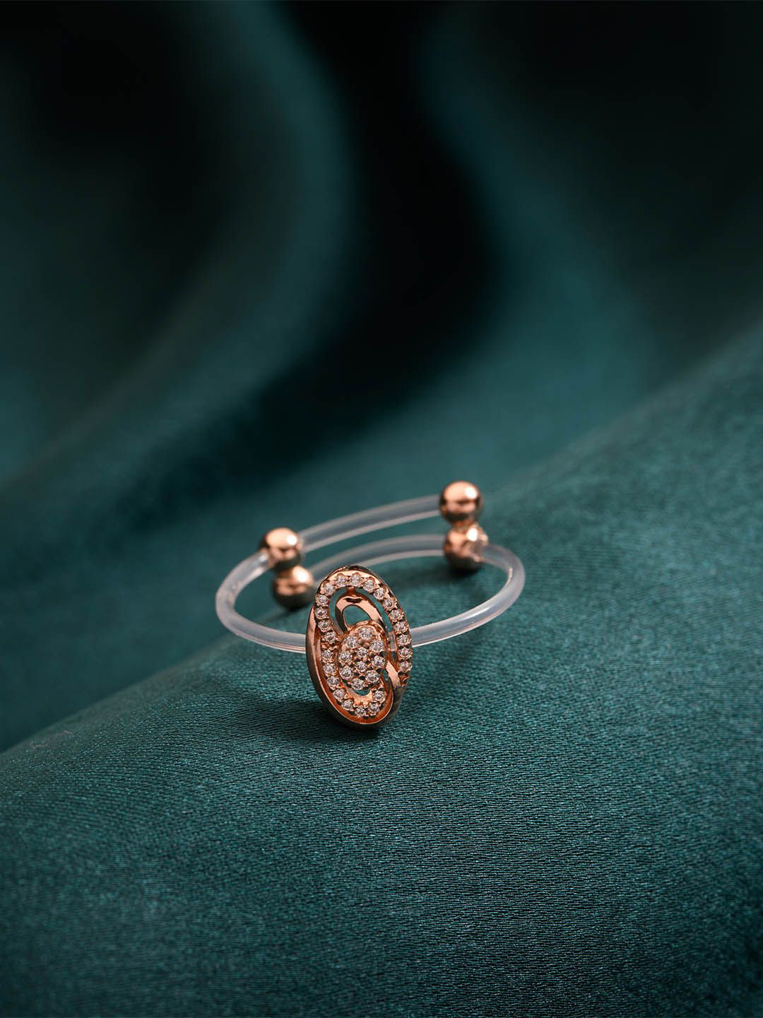 Gargi by P. N. Gadgil & Sons  Stone-Studded Adjustable Finger Ring Ring