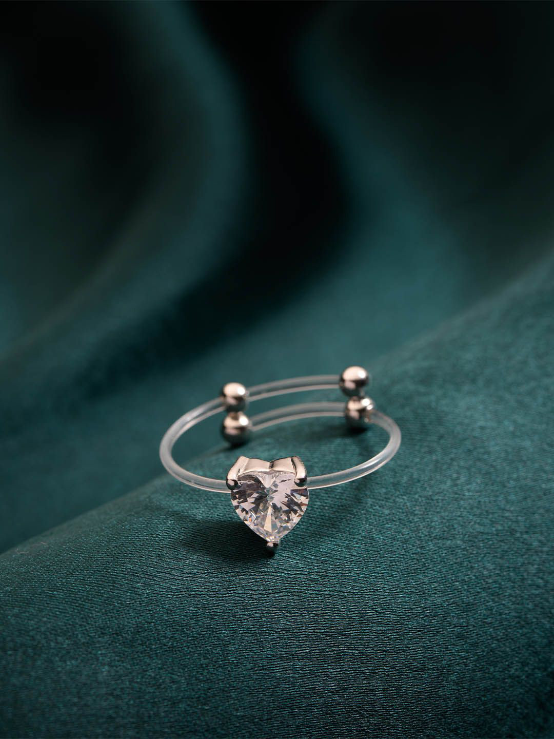 Gargi by P. N. Gadgil & Sons Rose Gold Plated Stones Studded Adjustable Finger Ring