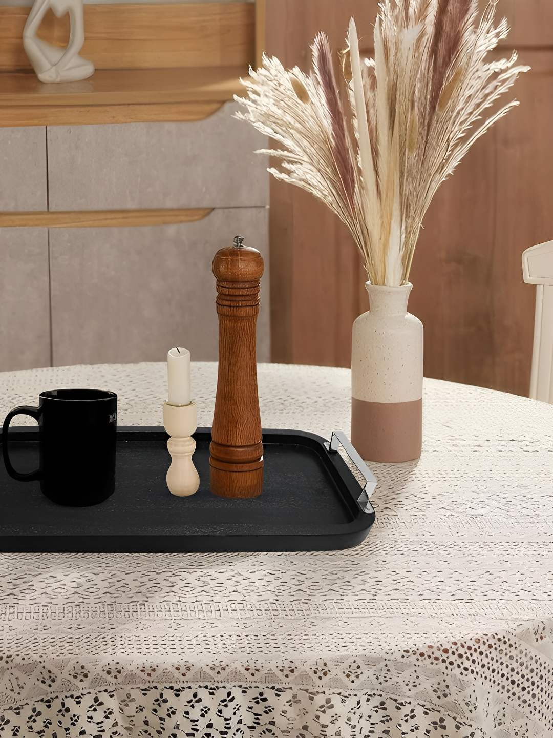 Metalsmith Black 2025 Wood 1 Pieces Easy to Clean Serving Tray