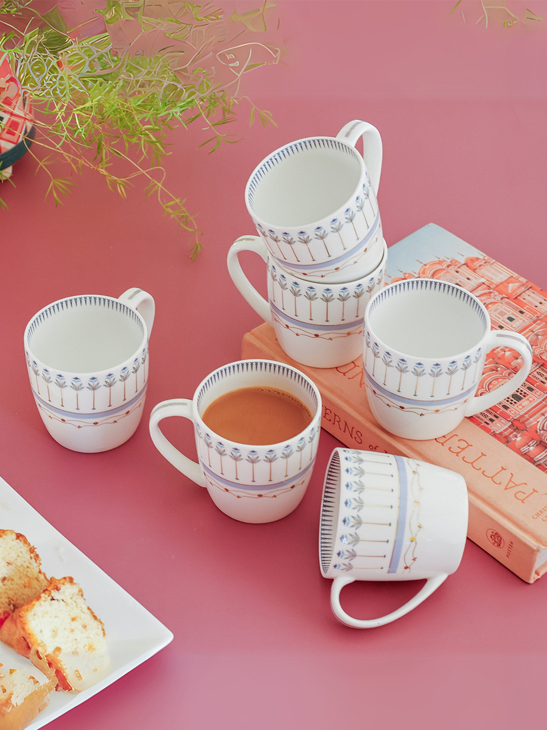 CLAY CRAFT Magique By The Wishing Chair 6Pcs River Of Flowers Alton Tea & Coffee Cups