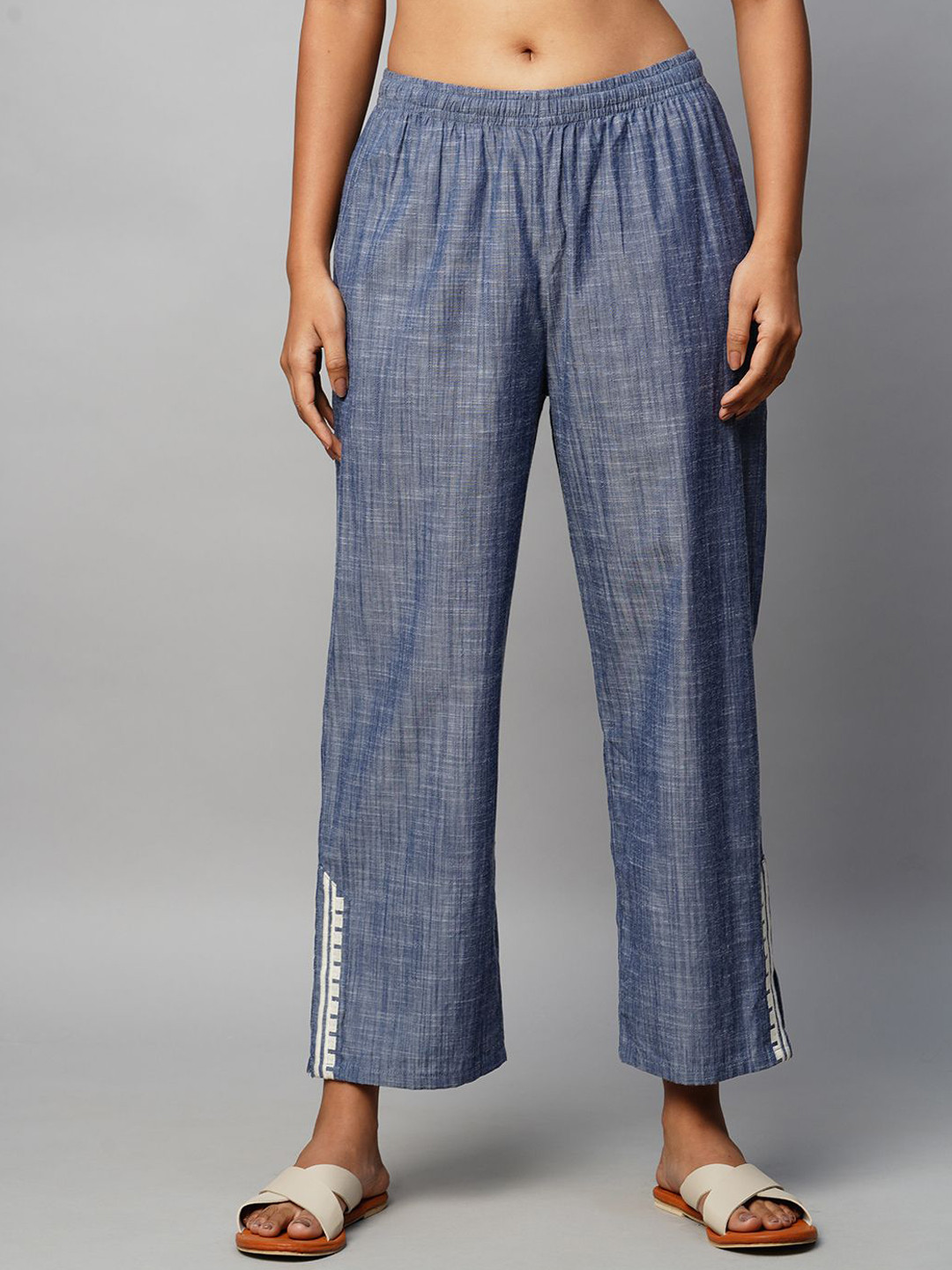 Chemistry Mid-Rise Pure Cotton Straight Lounge Pants