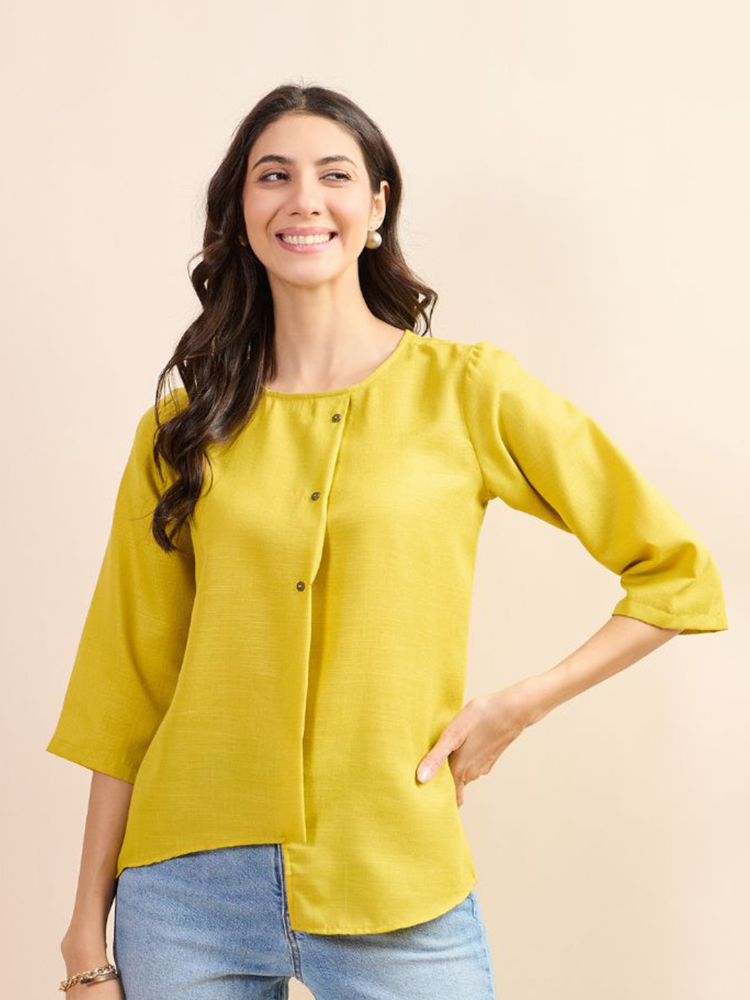 Kiarabel Retail Linen Crop Top