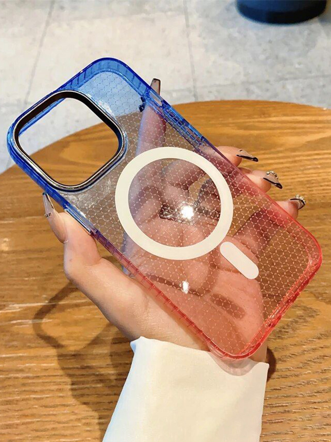 Luxury Kase LK080 Abstract Printed iPhone 14 Pro Max Fashion Gradient Color Back Case