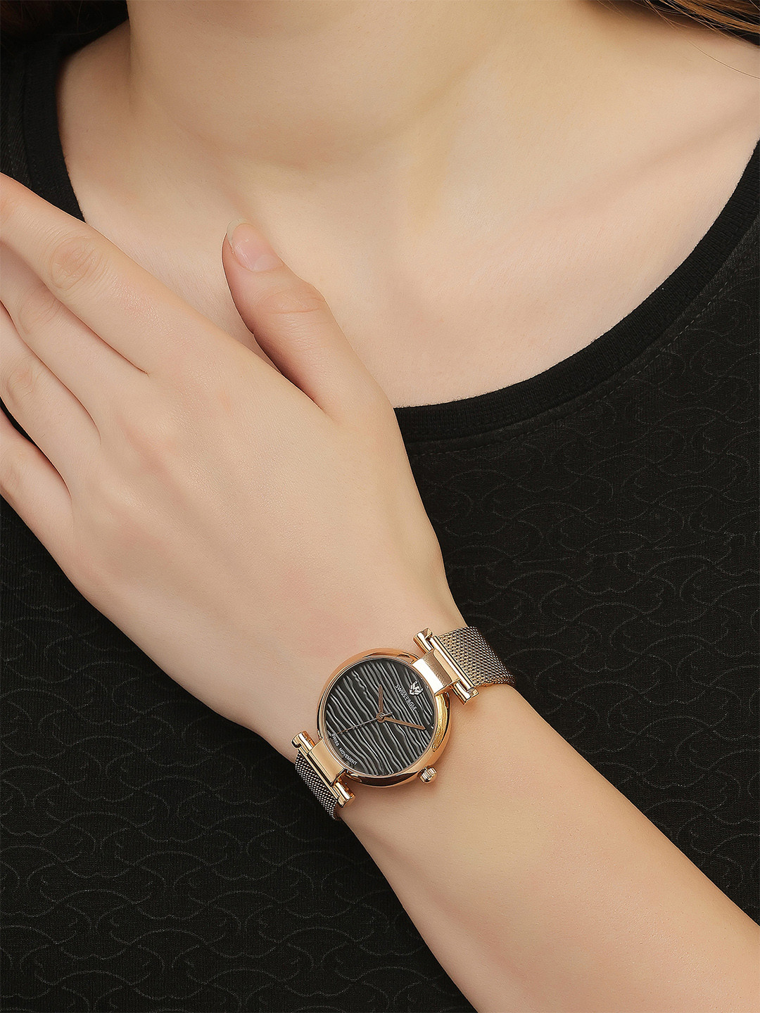 Swiss Eagle Women Printed Dial & Stainless Steel Bracelet Style Straps Analogue Watch SE-9176-33A