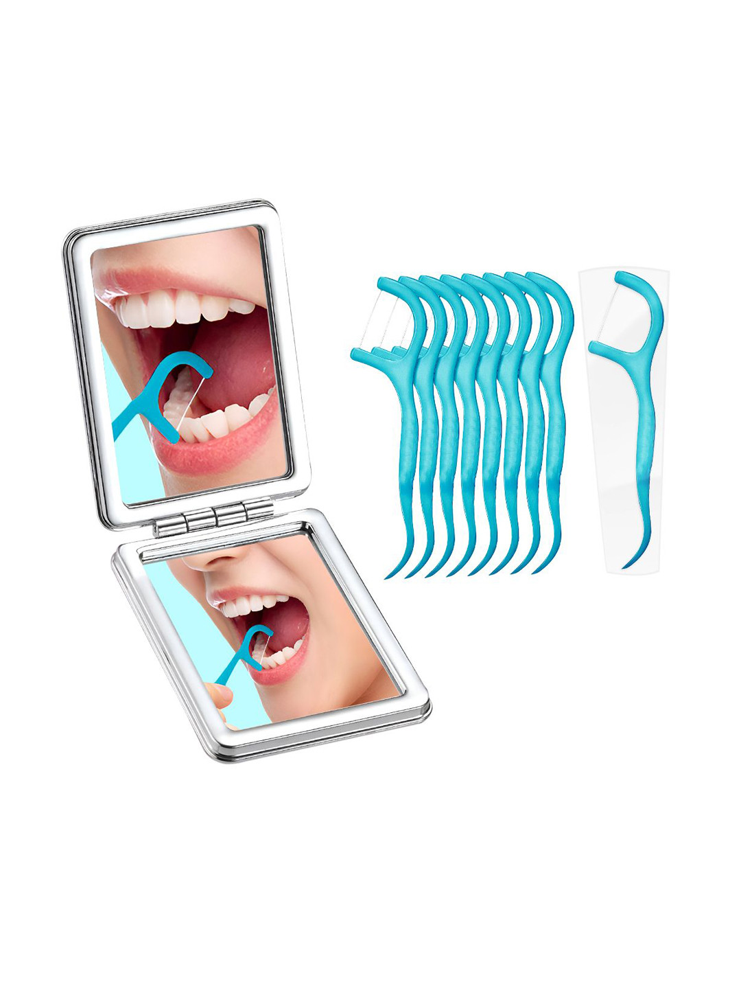MATRA Foldable Pocket Mirror & Dental Floss Picks