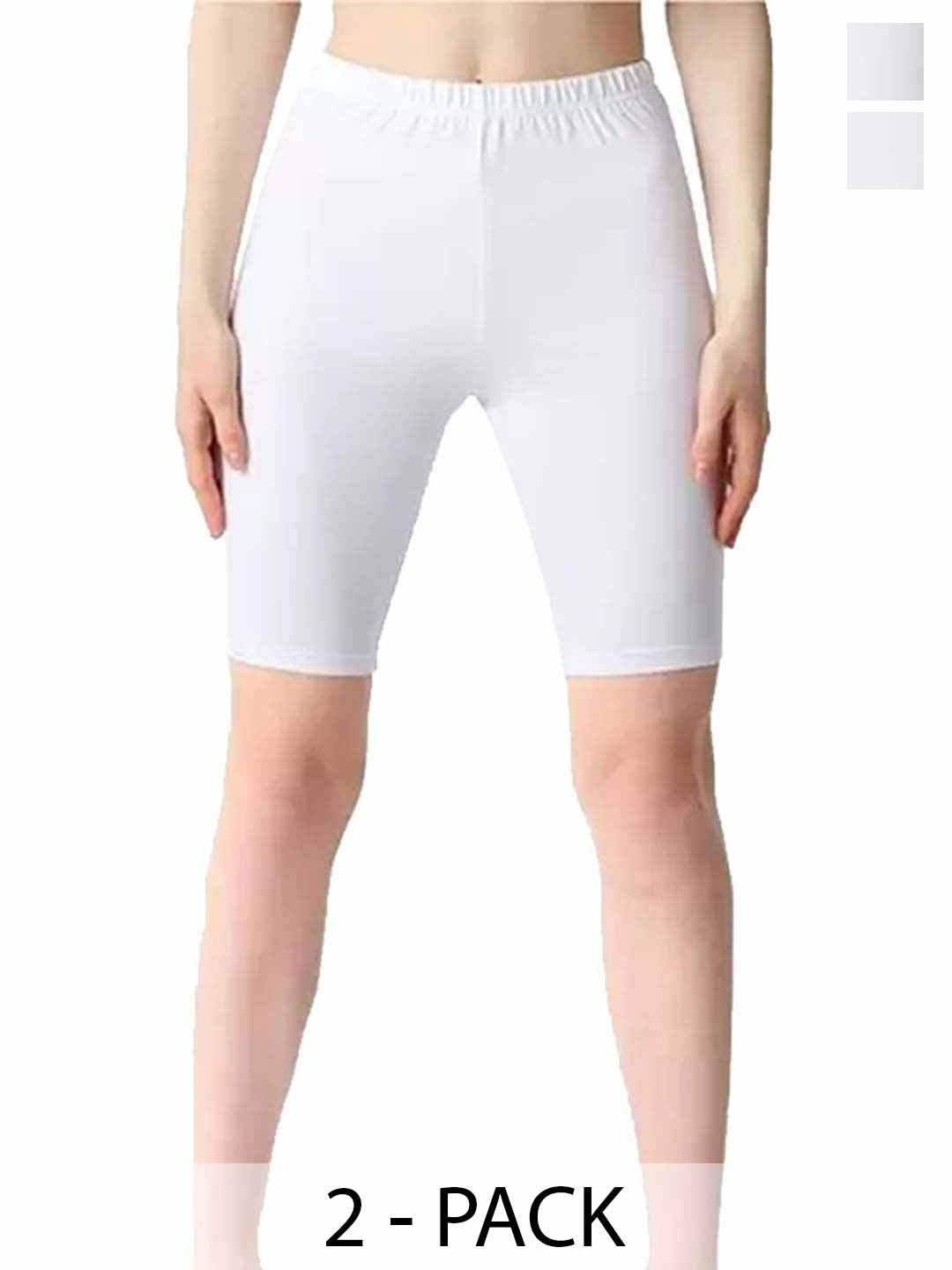 Diving Deep Pack Of 2 Mid-Rise Boy Shorts Briefs 14WhiteShorts-2 Pc__4XL