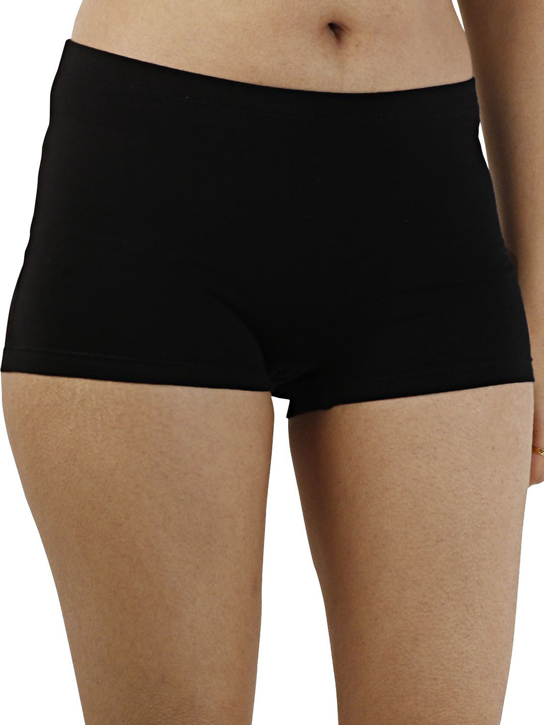Diving Deep Mid-Rise Boy Shorts Briefs Black Full Panty_7Full Panty_S